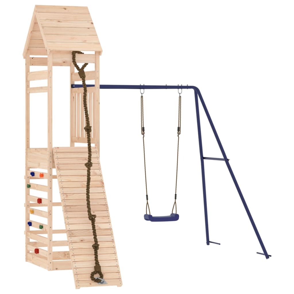 Outdoor Playset Natural pine, Blue Solid pine wood Large Durable