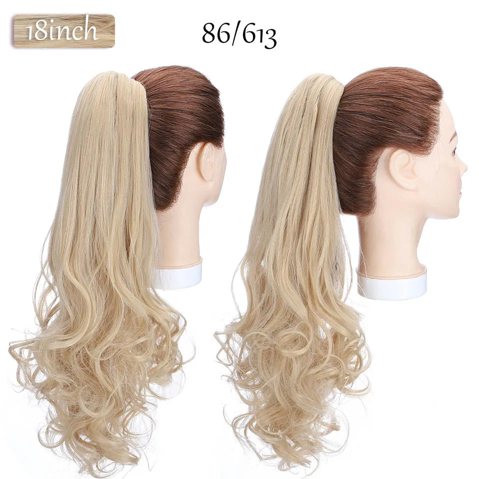 Synthetic 12-26Inch Claw Clip on Ponytail Hair Extension Ponytail Extension Hair for Women Pony Tail Hair Hairpiece