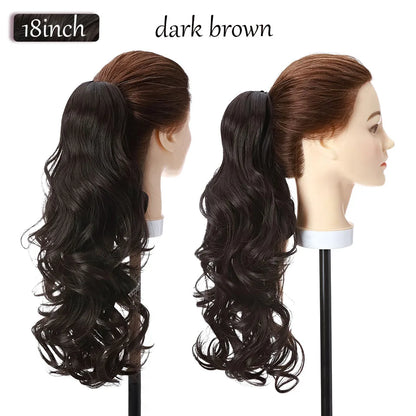 Synthetic 12-26Inch Claw Clip on Ponytail Hair Extension Ponytail Extension Hair for Women Pony Tail Hair Hairpiece
