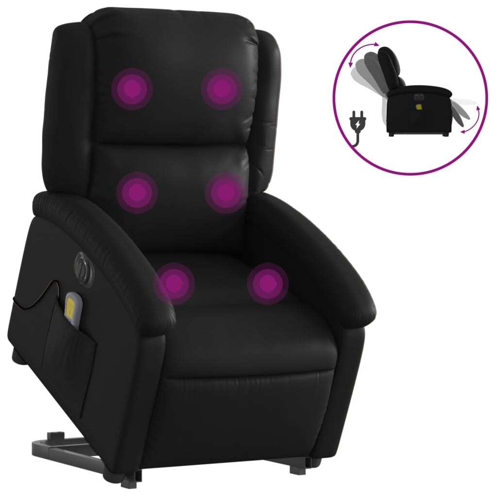Electric Stand Up Massage Recliner Chair Black