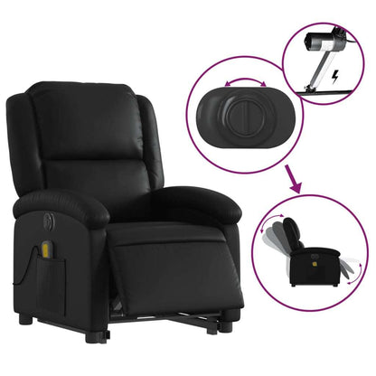 Electric Stand Up Massage Recliner Chair Black