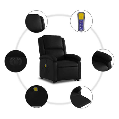 Electric Stand Up Massage Recliner Chair Black