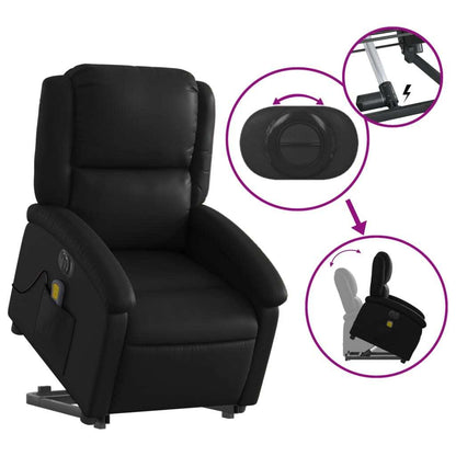 Electric Stand Up Massage Recliner Chair Black