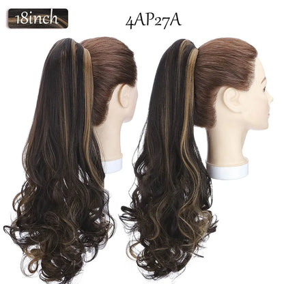 Synthetic 12-26Inch Claw Clip on Ponytail Hair Extension Ponytail Extension Hair for Women Pony Tail Hair Hairpiece