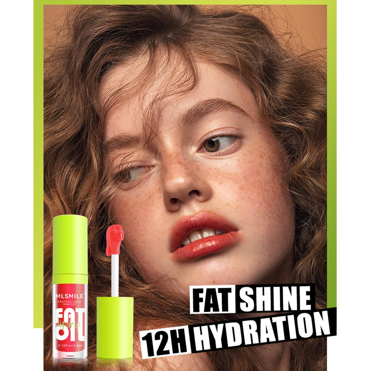 Hydrating Lip Glow Oil Plumping Lip Tint, Hydrating Lip Gloss Tinted Lip Balm Transparent Lip Care, Long Lasting Moisturizing Non-Sticky Fresh Shiny Texture Lip Oil 0.14 OZ - 104 LOVE