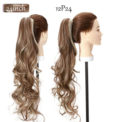 Synthetic 12-26Inch Claw Clip on Ponytail Hair Extension Ponytail Extension Hair for Women Pony Tail Hair Hairpiece