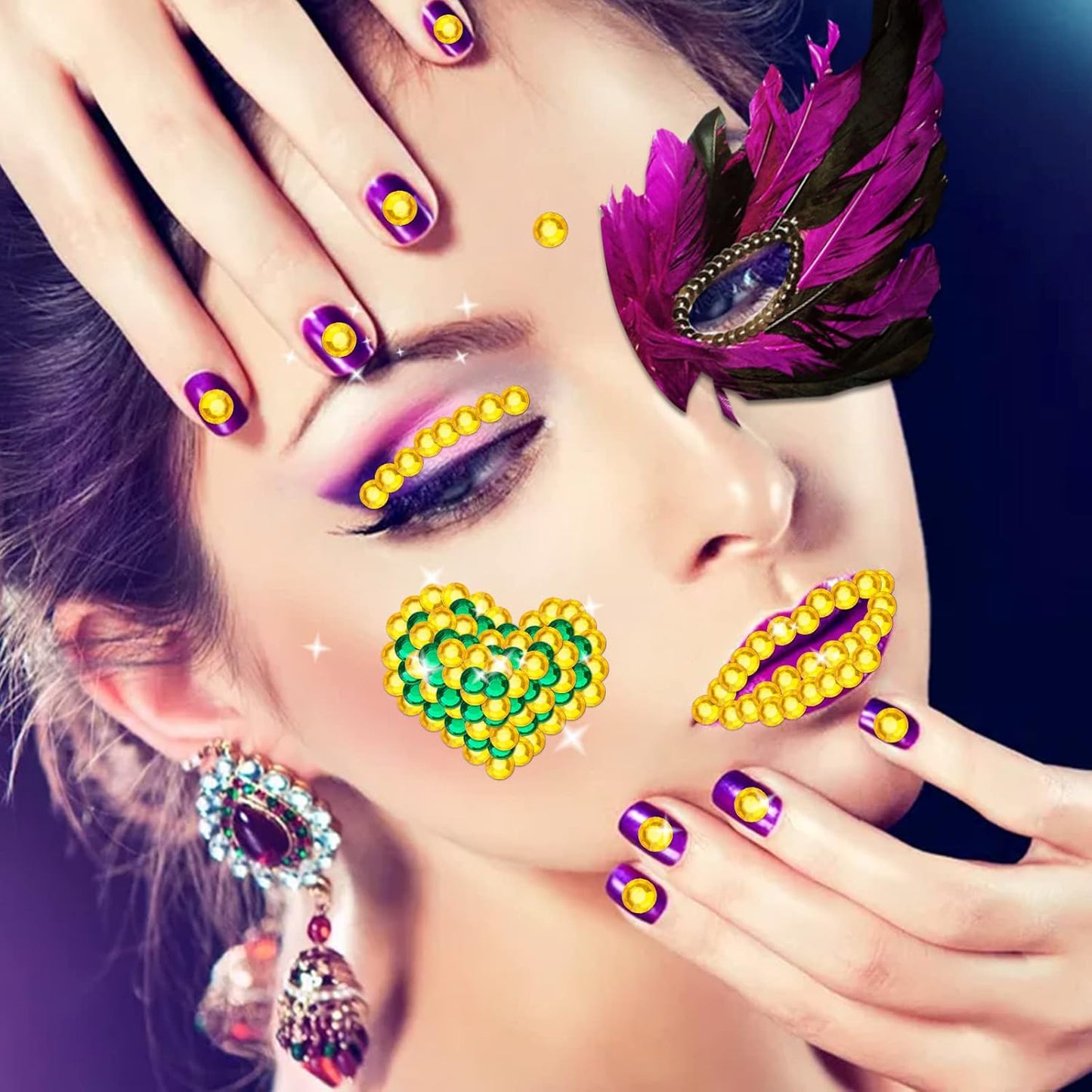 Jewels for Nails Bejeweled Rhinestones Face Phone Laptop Gems Rhinestones Crystal Self Adhesive Craft Jewels Refrigerator Mobile Guitar Table Skateboard Game Console Shell Stickers (36 Pcs Colorful)