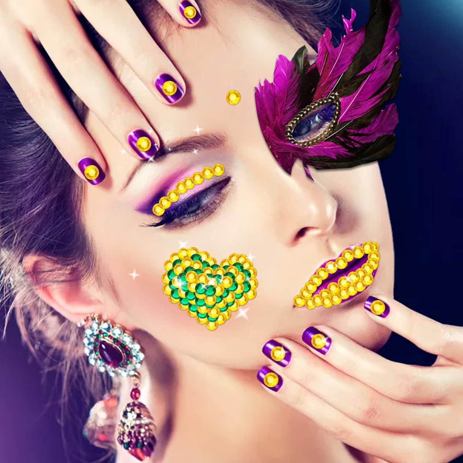 Jewels for Nails Bejeweled Rhinestones Face Phone Laptop Gems Rhinestones Crystal Self Adhesive Craft Jewels Refrigerator Mobile Guitar Table Skateboard Game Console Shell Stickers (36 Pcs Colorful)
