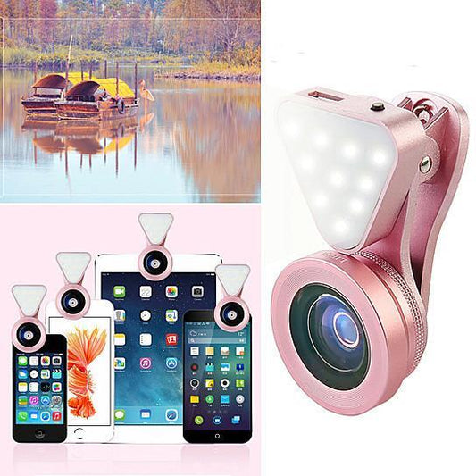 Color: Silver - Glow Face 3 In 1 Photo Lens And Fill Lighting Clip