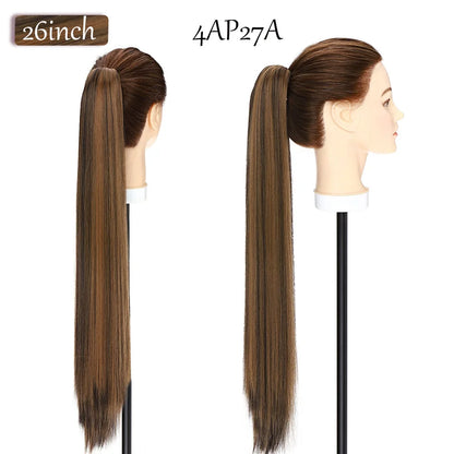 Synthetic 12-26Inch Claw Clip on Ponytail Hair Extension Ponytail Extension Hair for Women Pony Tail Hair Hairpiece