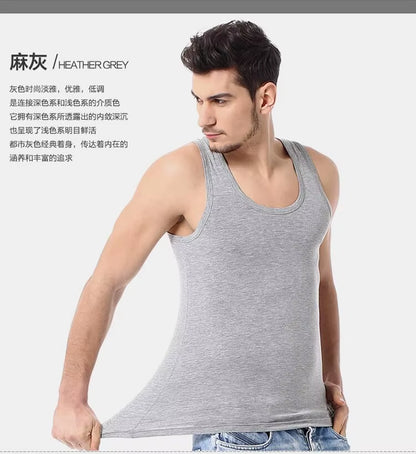 1/3 Pack Four Seasons Men'S Cotton Joker Vest Teenagers Simple Fit Sports Fitness T-Shirt Middle-Aged Casual Sleeveless Shirt