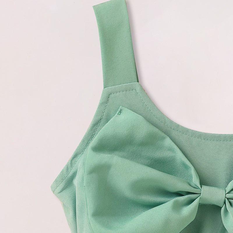 Vestido de gasa con lazo para niña