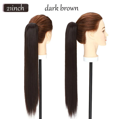 Synthetic 12-26Inch Claw Clip on Ponytail Hair Extension Ponytail Extension Hair for Women Pony Tail Hair Hairpiece