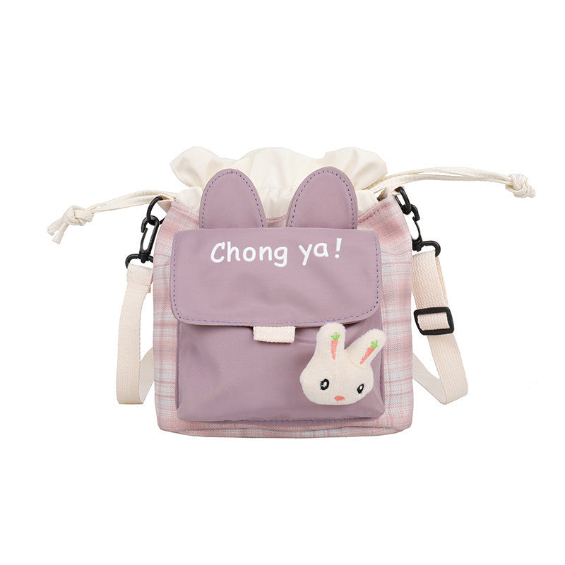 Cartoon Bucket Bag Literary Student Canvas Bag Shoulder Messenger Bag