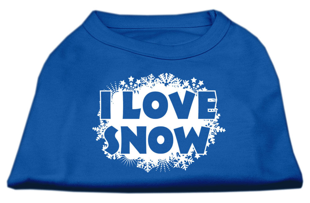 I Love Snow Screenprint Shirts Blue Sm