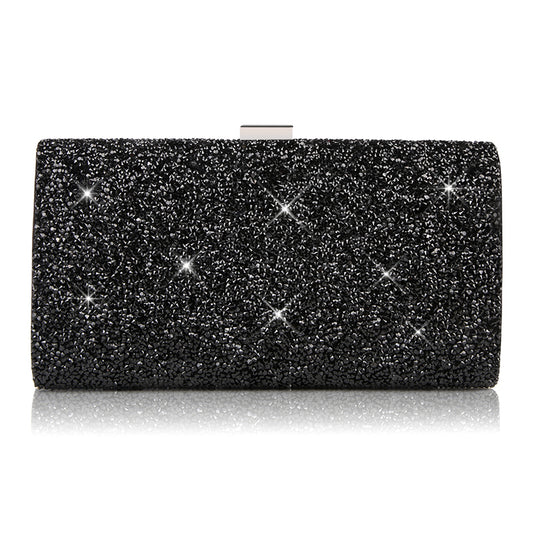Color: Black - Diamond-encrusted clutch