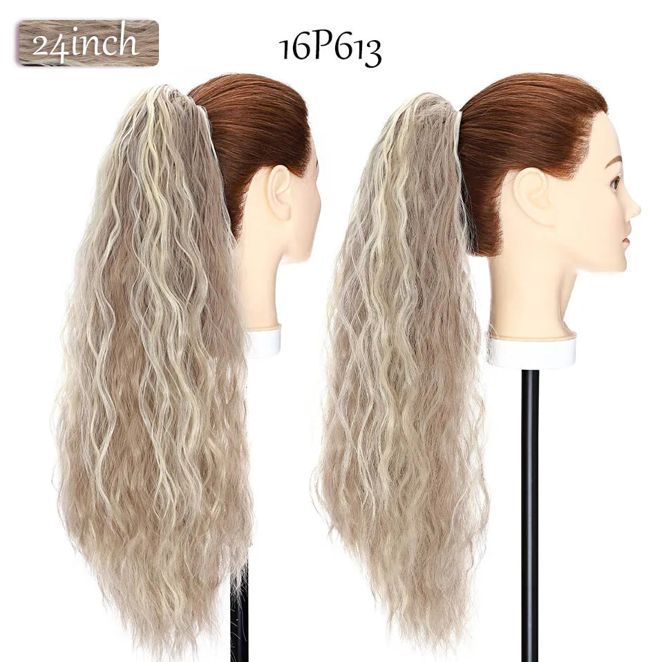 Synthetic 12-26Inch Claw Clip on Ponytail Hair Extension Ponytail Extension Hair for Women Pony Tail Hair Hairpiece