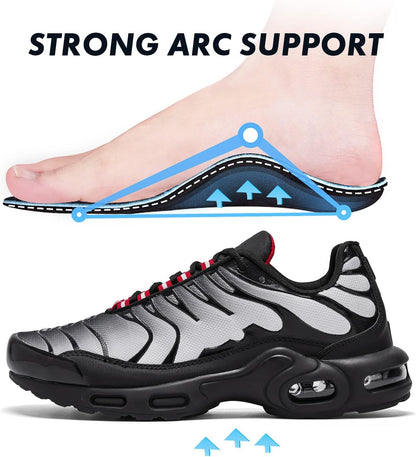 Men'S Running Shoes, Men'S Fashion Sneakers, Air Basketball Shoes for Men,Walking Shoes Women, Men'S Trail Running Shoes Athletics Fitness Sport Tennis Shoes Cross Trainers,Grey