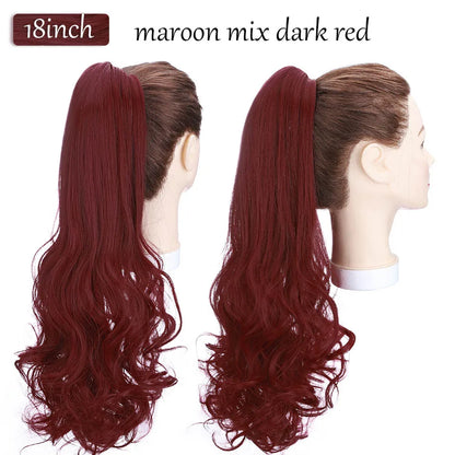 Synthetic 12-26Inch Claw Clip on Ponytail Hair Extension Ponytail Extension Hair for Women Pony Tail Hair Hairpiece