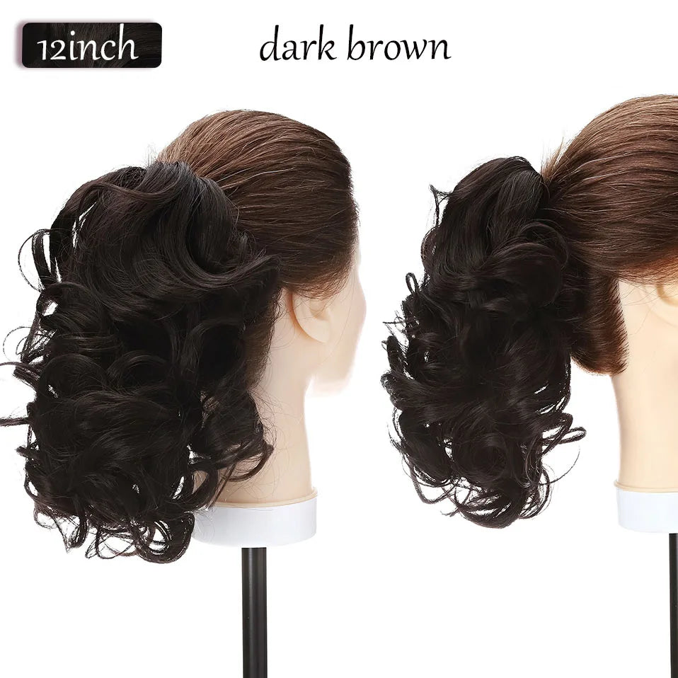 Synthetic 12-26Inch Claw Clip on Ponytail Hair Extension Ponytail Extension Hair for Women Pony Tail Hair Hairpiece