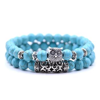 Color: Pure white - Natural Stone Intuitive Owl Bracelet