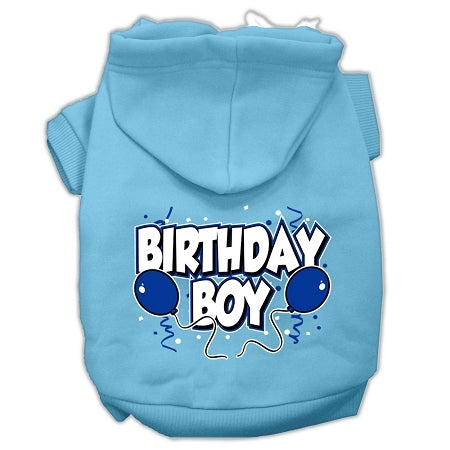 Sudadera con capucha para mascota con estampado de cumpleaños de niño, color azul bebé, talla L