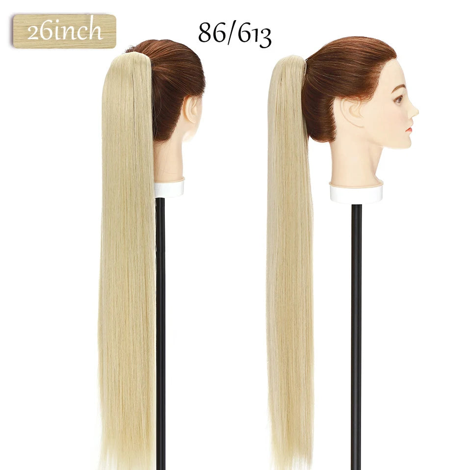 Synthetic 12-26Inch Claw Clip on Ponytail Hair Extension Ponytail Extension Hair for Women Pony Tail Hair Hairpiece