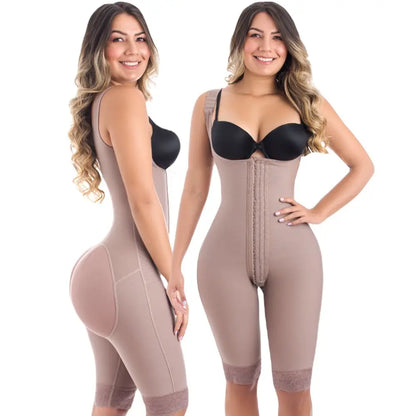 Fajas Colombianas Compression Fabric Abdominal Control Adjustable Shoulder Clasps and Buttock Butt Lifter Slimming Body Shaper