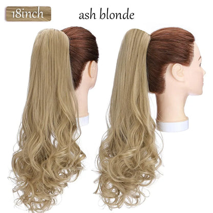 Synthetic 12-26Inch Claw Clip on Ponytail Hair Extension Ponytail Extension Hair for Women Pony Tail Hair Hairpiece