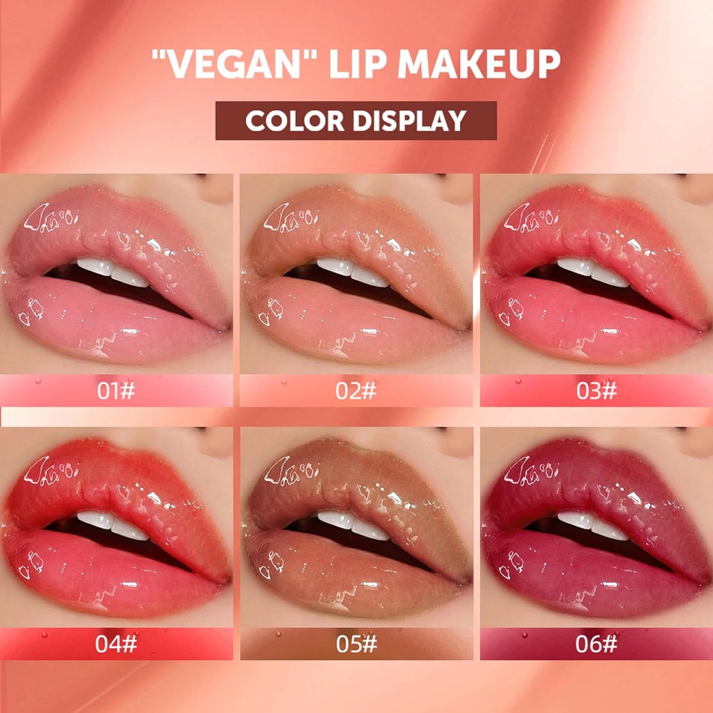 Glow Reviver Lip Oil, Nourishing Tinted Lip Oil Crystal Jelly Lip Glow Oil, High Shine Big Brush Head Plumping Hydrating Lip Care Oil, Long Lasting Non-Sticky Lip Gloss for Dry Lips Makeup#5