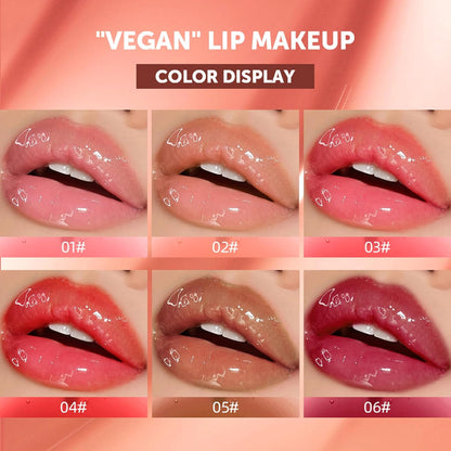 Glow Reviver Lip Oil, Nourishing Tinted Lip Oil Crystal Jelly Lip Glow Oil, High Shine Big Brush Head Plumping Hydrating Lip Care Oil, Long Lasting Non-Sticky Lip Gloss for Dry Lips Makeup#5