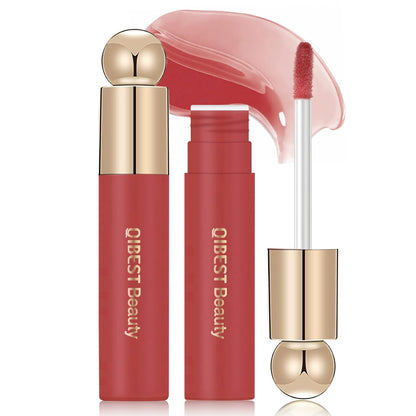 Tinted Lip Oil, Gel to Oil Formula Lightweight and Hydrating Mirror Jelly Lip Gloss Plumping Lip Oil, Long Lasting Lip Glow Oil Glossy Finish Lip Stain Lip Glaze Makeup (02#)