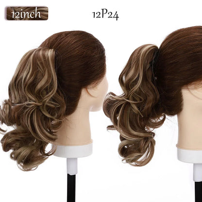 Synthetic 12-26Inch Claw Clip on Ponytail Hair Extension Ponytail Extension Hair for Women Pony Tail Hair Hairpiece