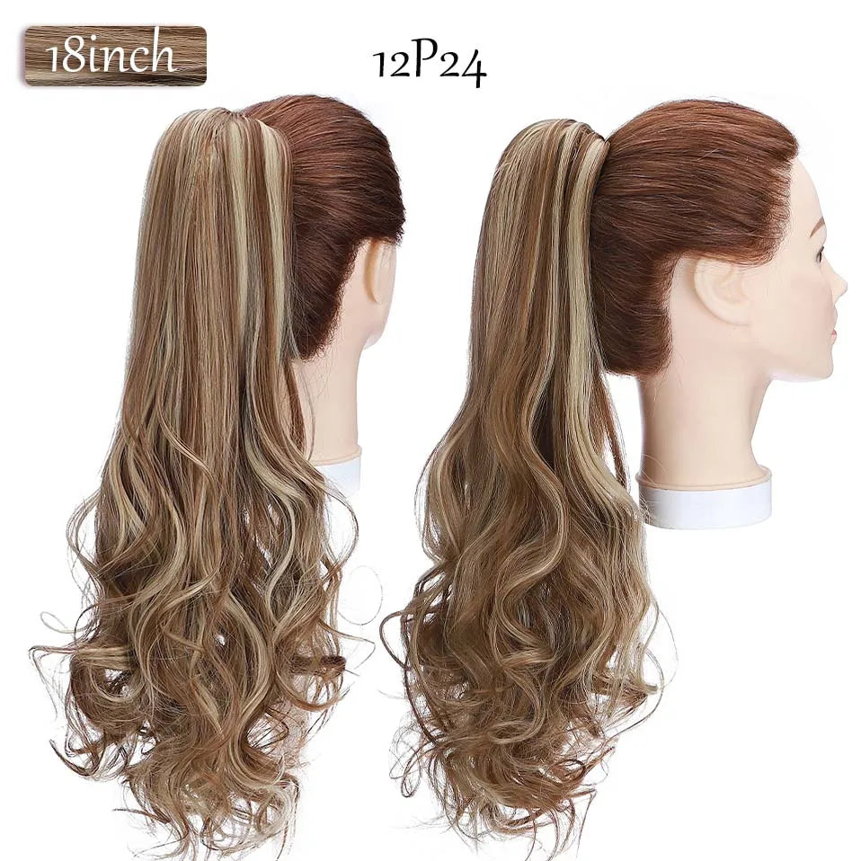 Synthetic 12-26Inch Claw Clip on Ponytail Hair Extension Ponytail Extension Hair for Women Pony Tail Hair Hairpiece