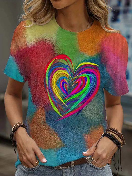 Print Tees Casual Street Tops Camisetas Woman Clothing Summer 2025 Short Sleeve Women'S T-Shirt Ropa De Mujer Ofertas Chic Cheap