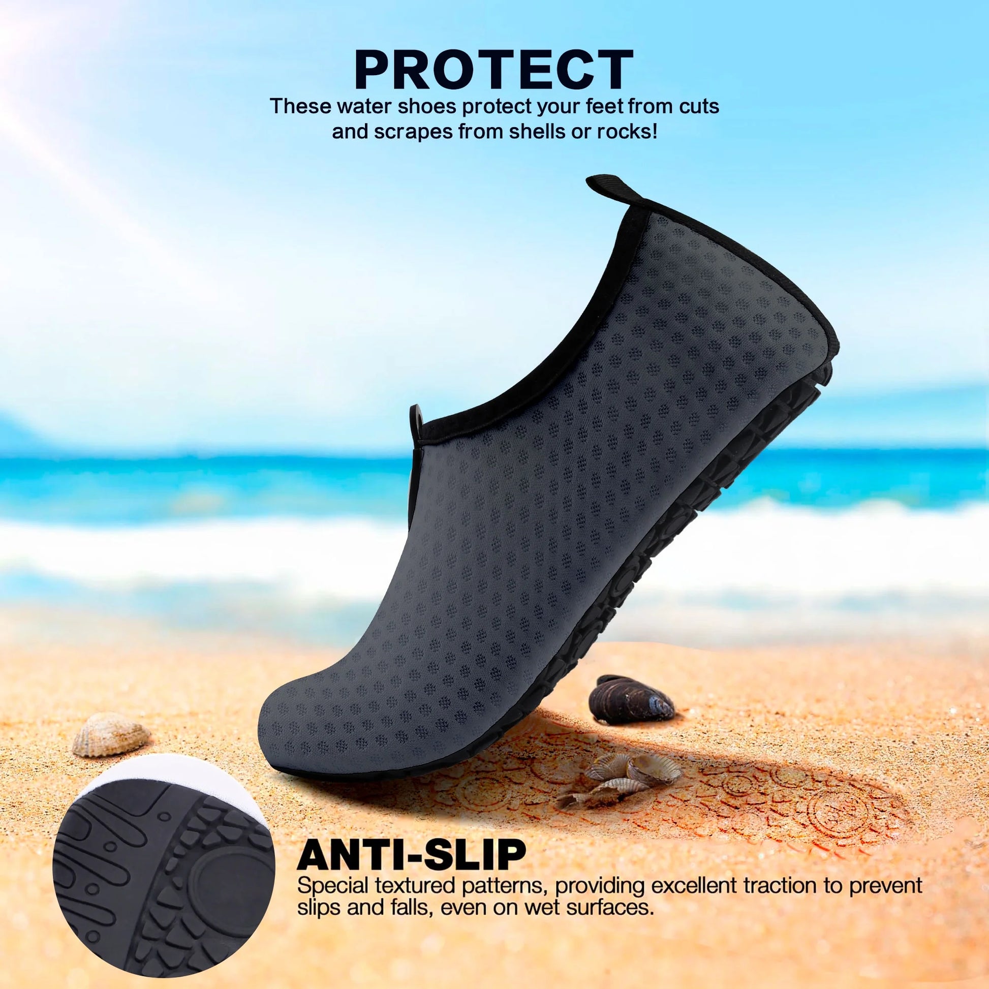 Mens Womens Water Shoes Lightweight Breathable Quick Dry Outdoor Beach Swim Shoes