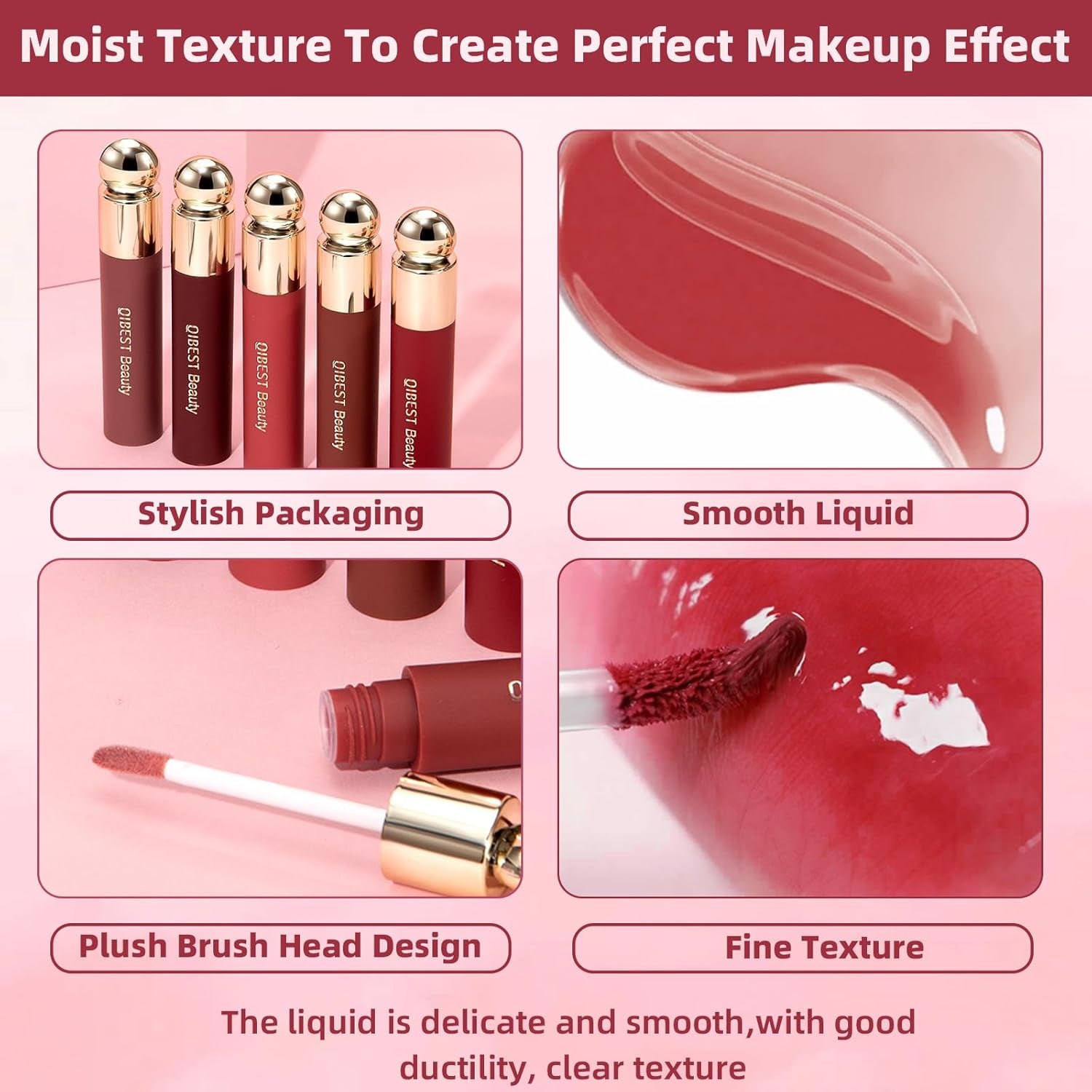 Tinted Lip Oil, Gel to Oil Formula Lightweight and Hydrating Mirror Jelly Lip Gloss Plumping Lip Oil, Long Lasting Lip Glow Oil Glossy Finish Lip Stain Lip Glaze Makeup (02#)