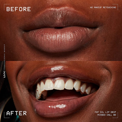 Fat Oil Lip Drip, Moisturizing Lip Oil Gloss, Vegan Tinted Formula, up to 12 HR Hydration - Missed Call (Sheer Pink)