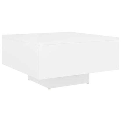 Coffee Table White Engineered Wood 23.6 in x 23.6 in x 12.4 in