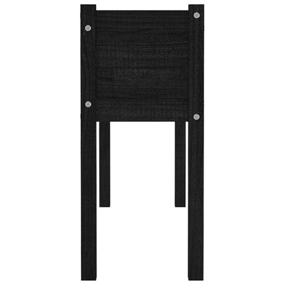 Planter Set of 2 Black Solid Pinewood 43.3 x 12.2 x 27.6 in