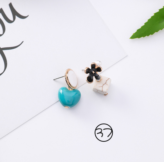 Color: 37 - Korean version of the personality wild green Sen earrings temperament long paragraph super fairy earrings retro cold wind tassel earrings