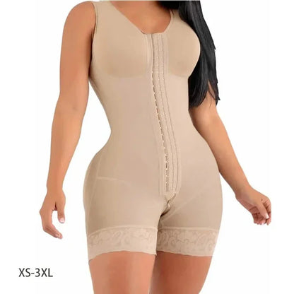 Full Body Shaper High Compression Shapewear Girdle with Brooches Bust for Postpartum Slimming Sheath Belly Fajas Colombianas