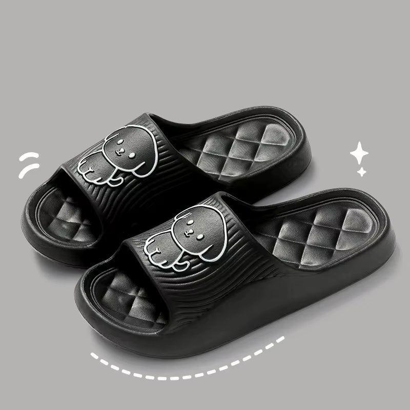 Cute Couple Pillow Slippers Female Summer Wear 2024 New Bathroom Bath Non-Slip Indoor Home Eva Thick Bottom Sandals