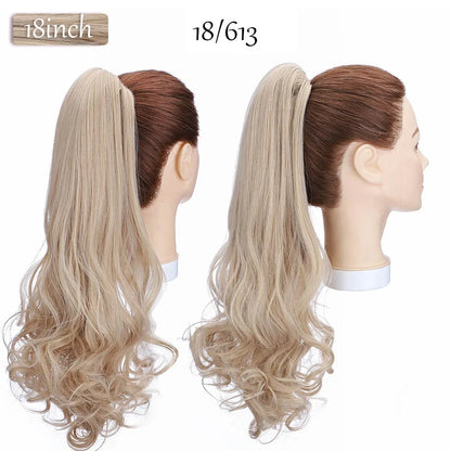 Synthetic 12-26Inch Claw Clip on Ponytail Hair Extension Ponytail Extension Hair for Women Pony Tail Hair Hairpiece