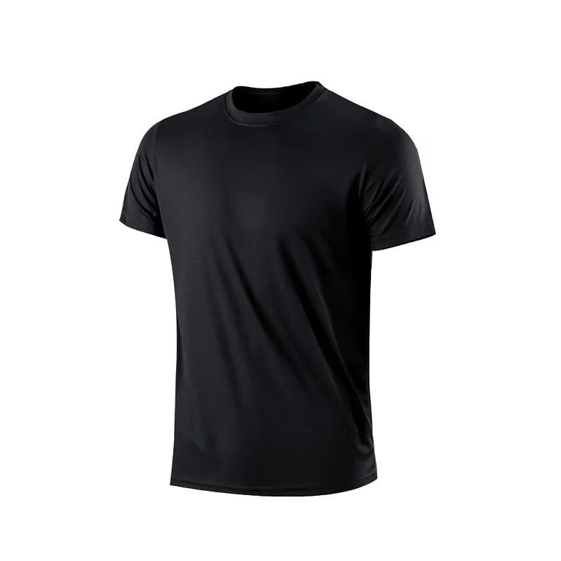 High Quality Men Breathable Fast Drying Running Sports Fitness Breathable Comfortable Short Sleeve T-Shirt Casual Light Gym Tops