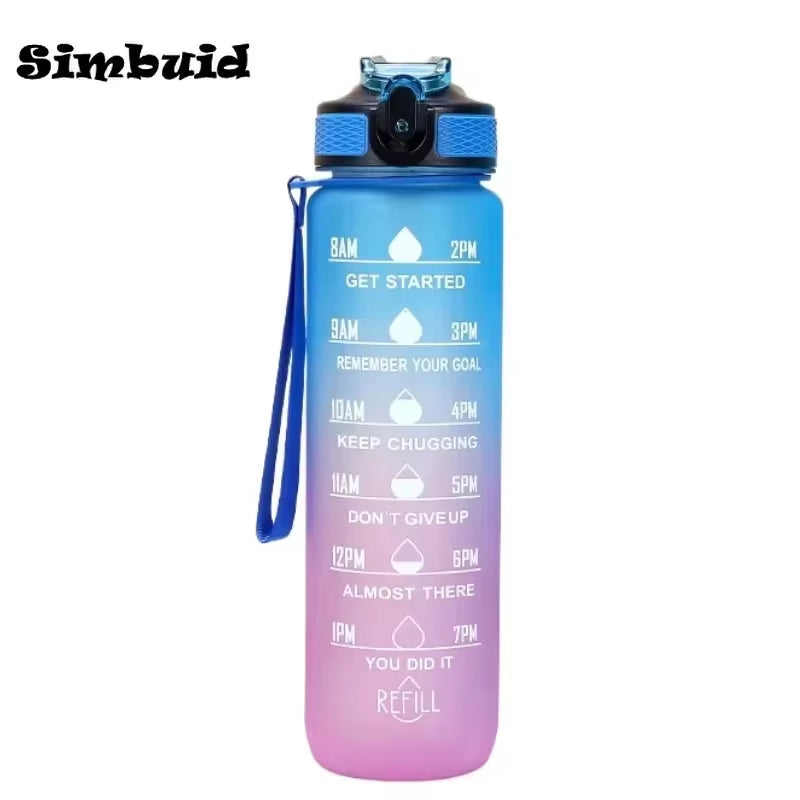 1L Water Bottle Portable Sport Water Bottle Pretty Drink Bottle Leakproof Gym Water Bottle for Outdoor Travel Fitness Cycling