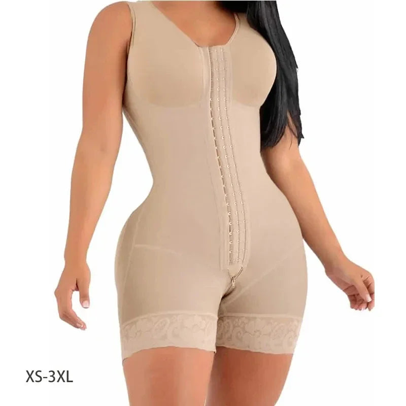 Full Body Shaper High Compression Shapewear Girdle with Brooches Bust for Postpartum Slimming Sheath Belly Fajas Colombianas