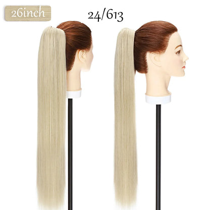 Synthetic 12-26Inch Claw Clip on Ponytail Hair Extension Ponytail Extension Hair for Women Pony Tail Hair Hairpiece