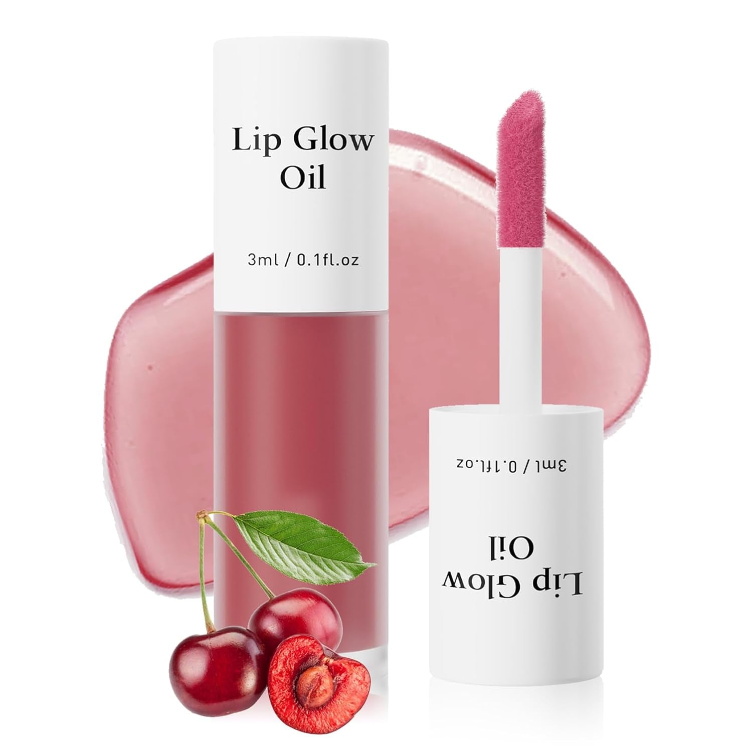 Cherry Lip Glow Oil Moisturizing Plumping Lip Gloss Lip Plumper Gloss Lip Oil Tinted Lip Balm Lip Care for Women - 04 Cherry