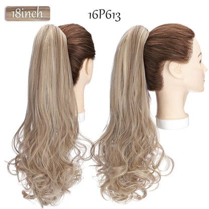Synthetic 12-26Inch Claw Clip on Ponytail Hair Extension Ponytail Extension Hair for Women Pony Tail Hair Hairpiece